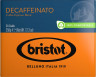 Bristot чалды Decaffeinato 7г х 50 шт кофе порционный без кофеина картонная упаковка