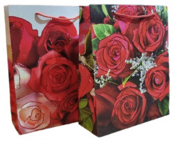 Пакет подарочный с цветами Розы 26×32×10