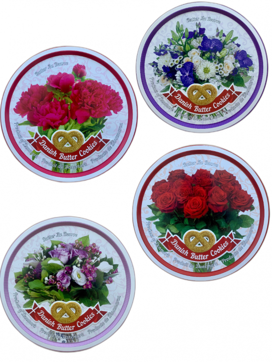 Bisquini Цветы 200 г Датское печенье  жестяная банка