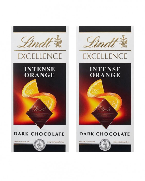 Lindt Gold Dark chocolate with Orange and Almond шоколадная плитка 100 г 2 штуки