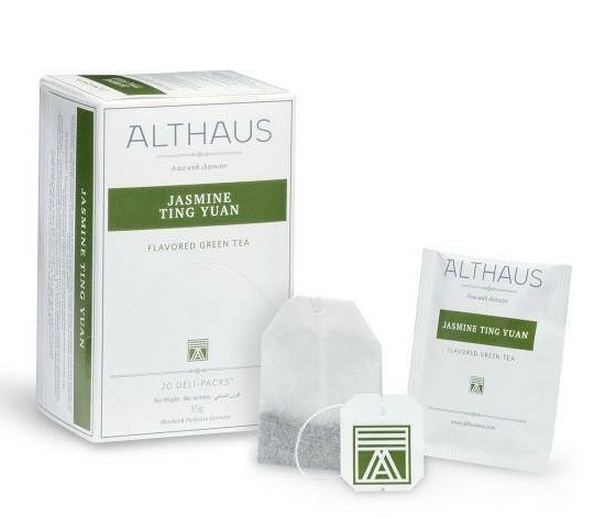 Althaus Jasmine Ting Yuan Pyra-Pack 15 пак х 2.75 г зеленый чай в пирамидках