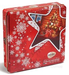 Socado Christmas Stars Box 200г шоколадные конфеты жестяная новогодняя упаковка