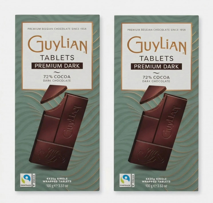 Guylian Горький шоколад 72 % плитка 100 грамм 2 штуки