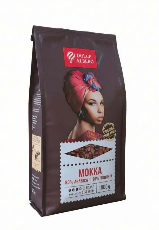 Dolce Albero MOKKA 1 кг кофе в зернах 80/20