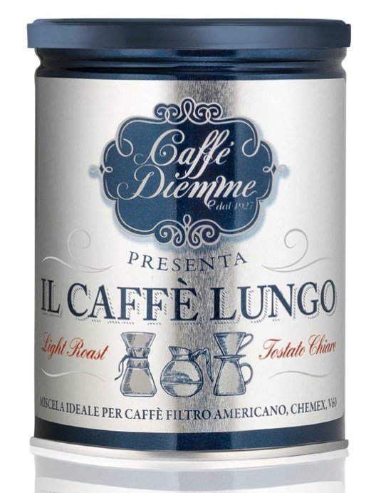 Diemme Caffe Lungo 250г кофе молотый 100% арабика ж/б