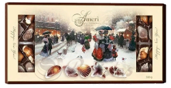 Ameri Рождественский городок 500г новогодняя упаковка конфеты шоколадные с начинкой пралине
