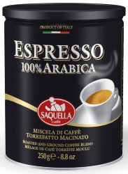 Saquella Espresso 100% арабика кофе молотый 250г ж/б