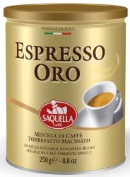 Saquella Espresso Oro 250г кофе молотый ж/б 80/20