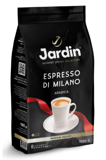 Jardin Espresso Di Milano 1кг кофе в зернах пакет