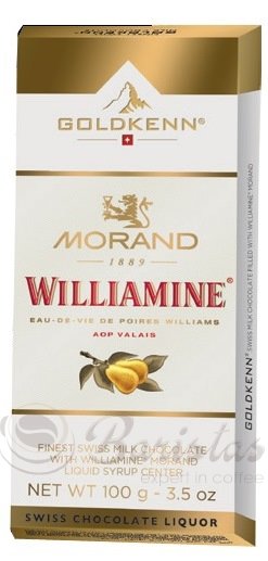 Плитка шоколада молочного Goldkenn с ликером Morand Williamine 100г