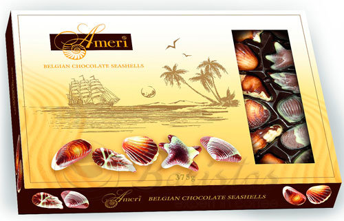 Ameri Ракушки 375г х 4шт подарочная упаковка конфеты шоколадные