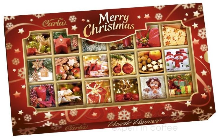 Carla Merry Christmas 90г новогодний подарочный набор шоколадных плиток