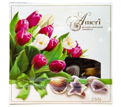 Ameri Весенний букет Тюльпаны 250г (упак 12шт) весенняя упаковка 8 марта конфеты шоколадные