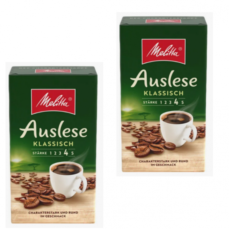 Кофе молотый Melitta Auslese Klassisch 500 г вакуумная упаковка 2штуки