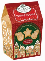 Regnum Домик Красный печенье фигурное сдобное пряное новогодний дизайн 170г картон