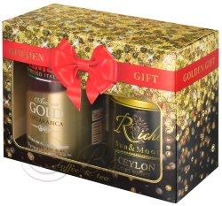 Kimbo Подарочный набор кофе Kimbo Gold 250г мол + Чай RN Цейлон 100г ж/б