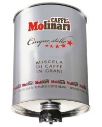 Molinari Cinque Stelle 5 звезд серебряная банка кофе в зернах 3кг