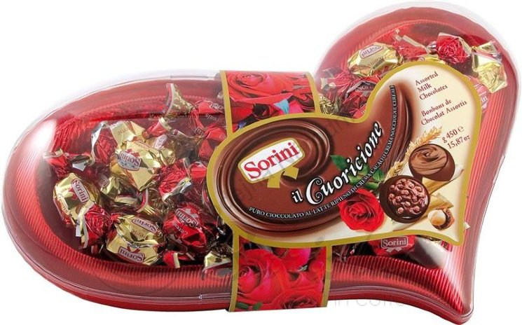 Sorini шоколадный набор Cuoricione / Сердечко подарочная упаковка 475 г