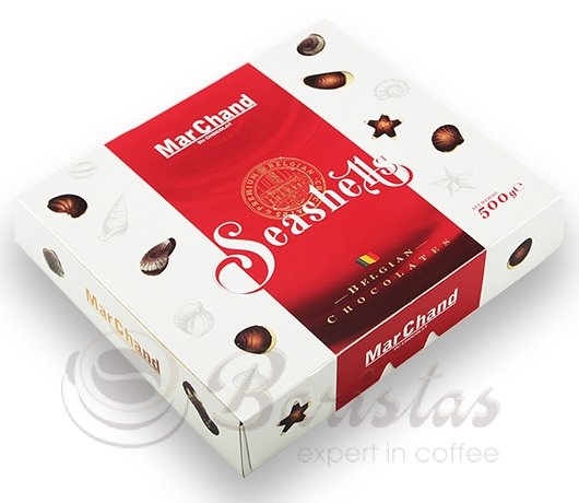 MarChand Seashells 500г конфеты шоколадные ракушки подарочная упаковка