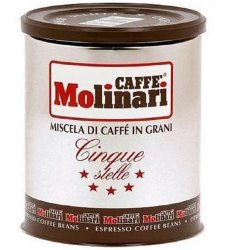 Molinari Cinqeu Stelle (5 звезд) кофе в зернах 250 г жестяная банка