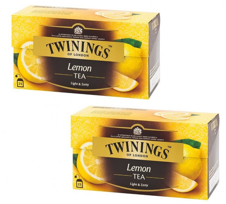 Twinings Lemon 2г x 25 пак черный ароматизированный чай (упаковка 2 шт)