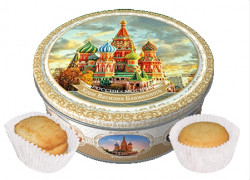 Печенье сдобное в сахарной обсыпке Москва 2 дизайна банок 400г 