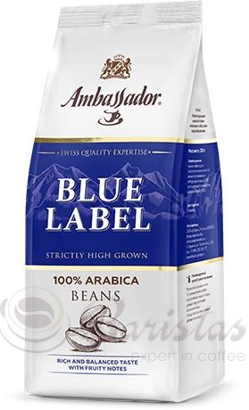 Ambassador Blue Label 1кг кофе в зернах пакет 100% арабика