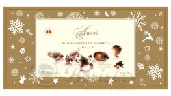Ameri Золотая упаковка с Новогодним конвертом 500г конфеты шоколадные морские ракушки