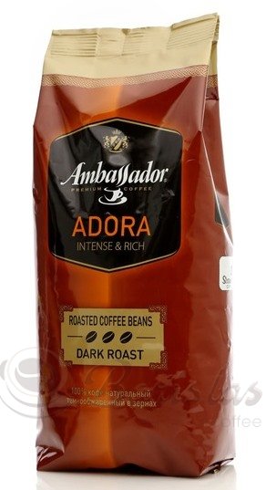 Ambassador Adora 900г кофе в зернах пакет 100% арабика