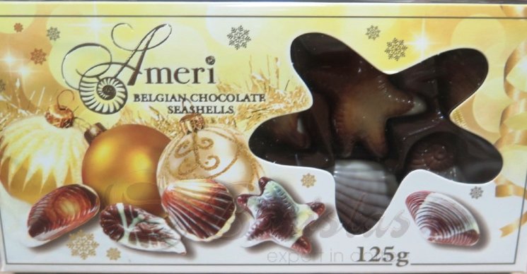 Ameri Новогодние Шары 125г конфеты шоколадные морские ракушки