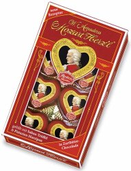 Reber Mozart Heart 80г шоколадные мини сердечки темный шоколад