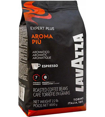 Lavazza Aroma Piu (Expert Plus) 1кг кофе в зернах пакет арабика/робуста