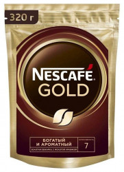 Nescafe Gold кофе растворимый сублимированный пакет 320 г