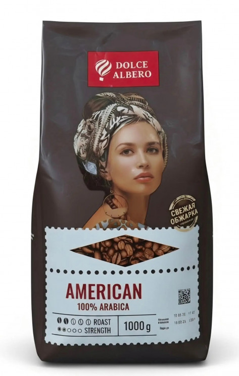 Dolce Albero American 1 кг кофе в зернах пакет