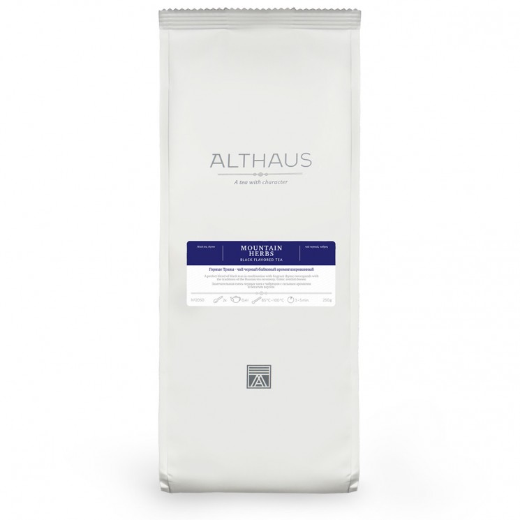 Althaus  Mountain Herbs черный чай с чабрецом 250 г пакет