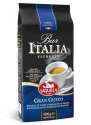Saquella Bar Italia Gran Gusto 1 кг пакет кофе в зернах 80/20