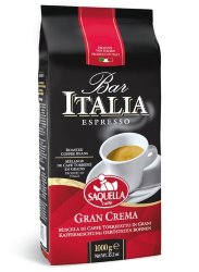 Saquella Bar Italia Gran Crema 1 кг пакет кофе в зернах 90/10