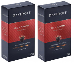 Davidoff Rich Aroma кофе молотый 250г 100% арабика в/у (упаковка 2 шт)