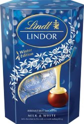 Lindt конфеты шоколадные Lindor Молочный и белый шоколад 200г