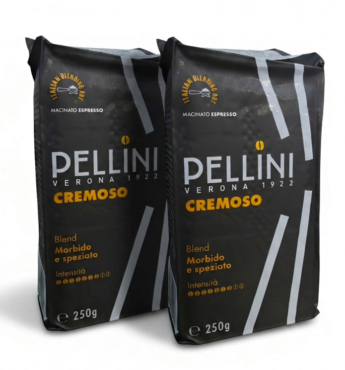 Pellini Cremoso № 46 кофе молотый Gustobar Cremoso 250 г в/у (упак 2 шт)