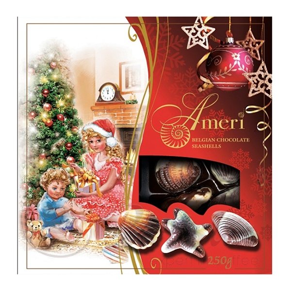 Ameri Дети у новогодней елки 250г новогодняя упаковка конфеты шоколадные