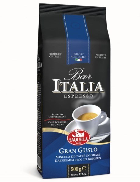 Saquella Bar Italia Gran Gusto 500г пакет кофе в зернах