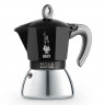 Bialetti Moka 4 порции 150 мл Черная Сталь Индукция гейзерная кофеварка