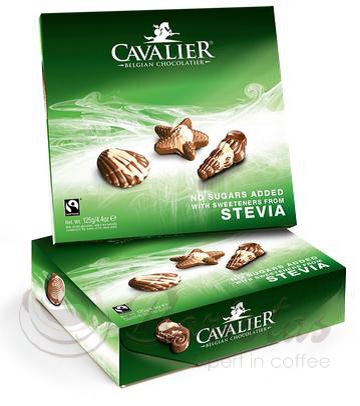 Cavalier Ракушки 125г (ракушки) конфеты шоколадные без сахара со стевией