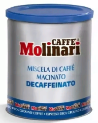 Molinari Decaffeinato кофе молотый 250 г без кофеина жестяная банка