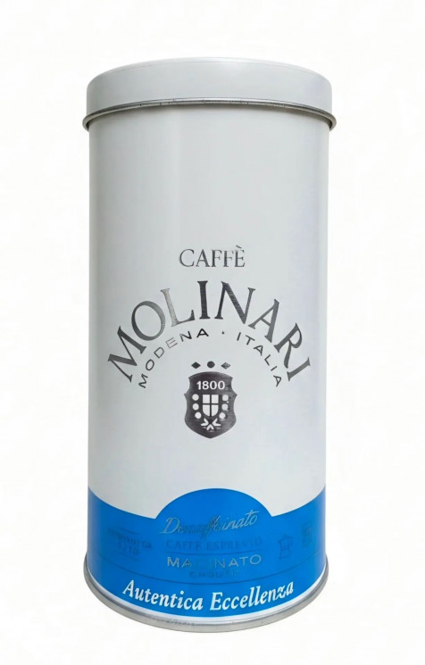 Molinari Decaffeinato кофе молотый 250 г без кофеина ж/б
