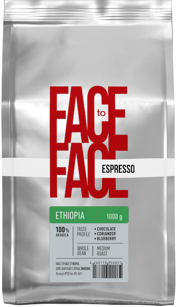 Face to Face Ethiopia 100  % Арабика 1 кг кофе в зернах пакет