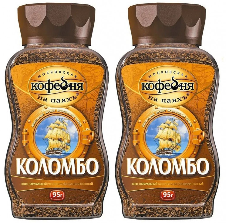 Московская Кофейня на ПаяхЪ Кофе Растворимый Коломбо 95 г (упаковка 2 шт)