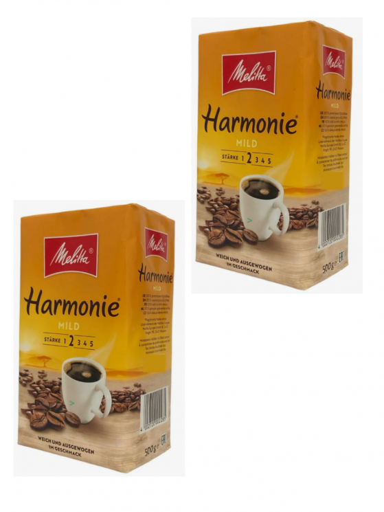 Melitta Harmonie Mild кофе молотый 500 г в\у (2 штуки) 