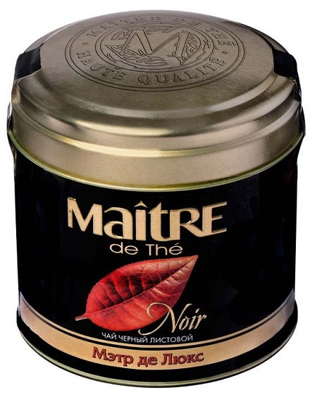 Чай черный листовой Maitre Де Люкс 100 г  ж/б
